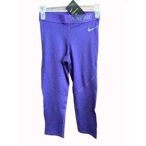 NIKE PRO HYPERCOOL WOMEN'S SM TRAINING CAPRI LEGGINGS - Retail $45 PURPLE-NEW!